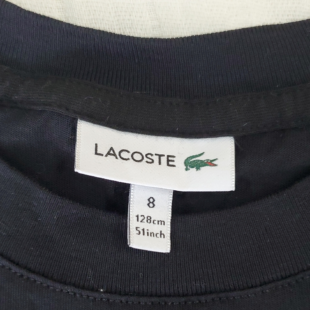 Lacoste Black Long Sleeve Shirt with Crocodile Graphic Size 8 - Picture 2 of 4
